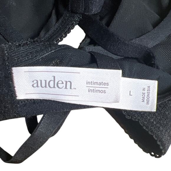 NWT Auden Women's Bra Bralette Lace Black Mesh Size L - Picture 2 of 6